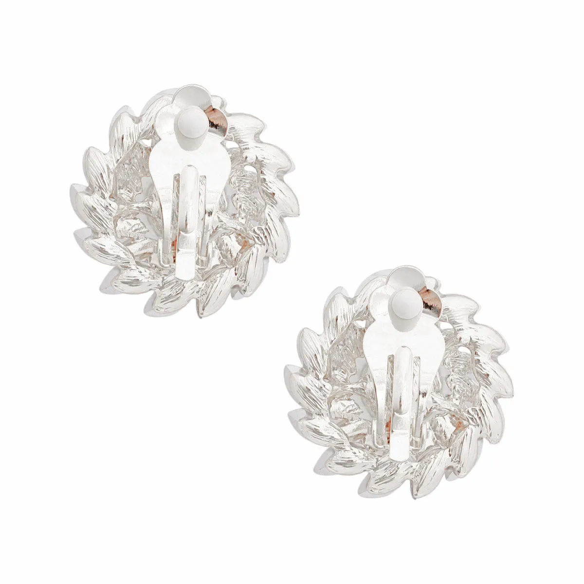 Small Silver Vintage Pearl Clip-On Earrings