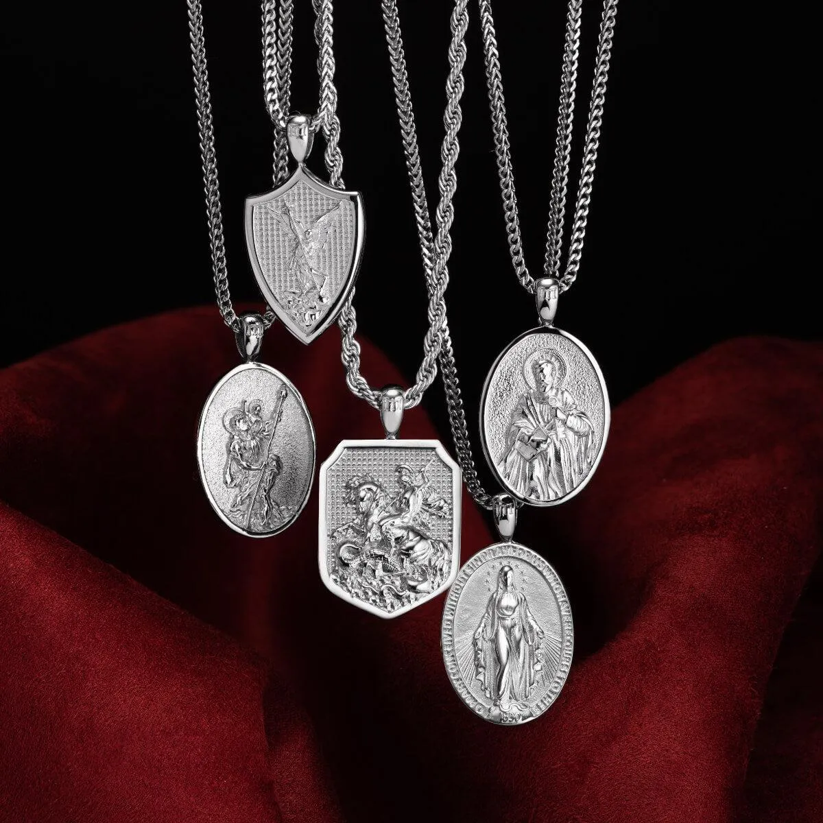 St. Mary Pendant - White Gold