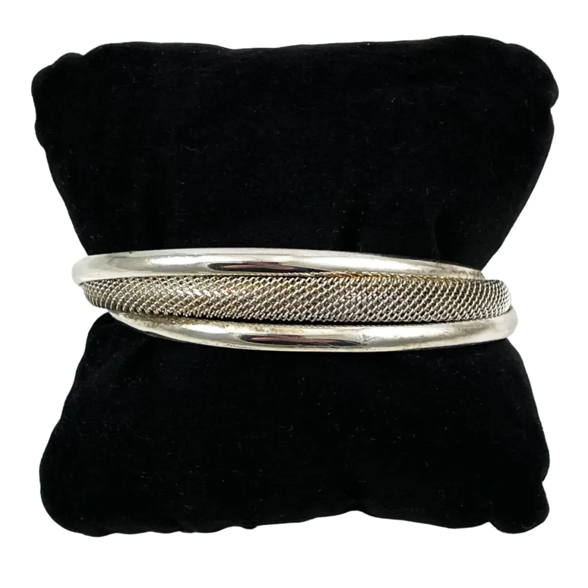 Sterling Silver Mesh Cuff Bracelet