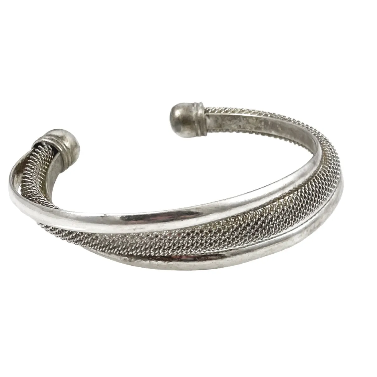 Sterling Silver Mesh Cuff Bracelet