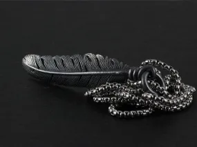 Sterling Silver Raven Feather Necklace