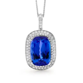 Tanzanite and diamond pendant