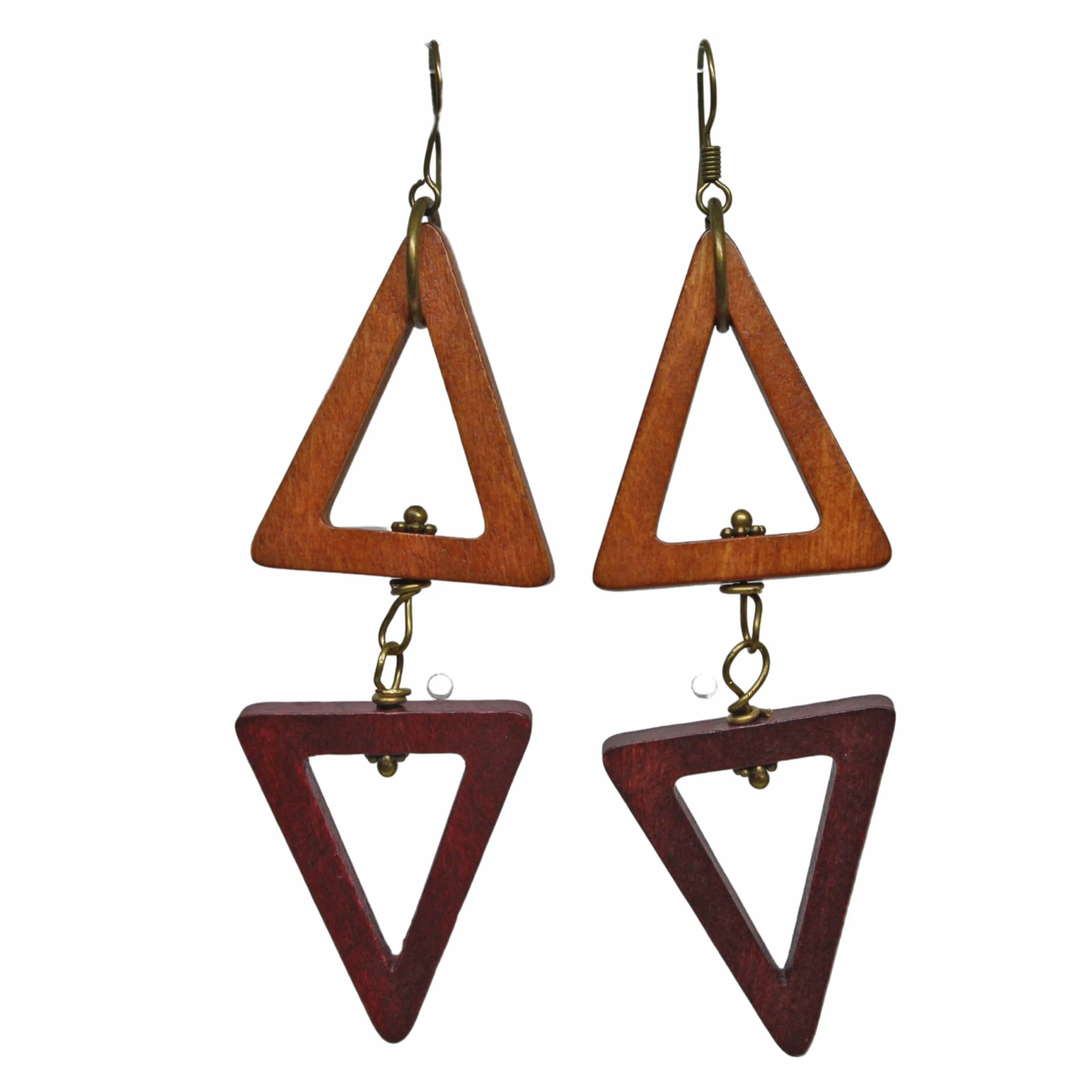 Team Color Geometric Triangle Earrings