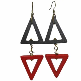 Team Color Geometric Triangle Earrings