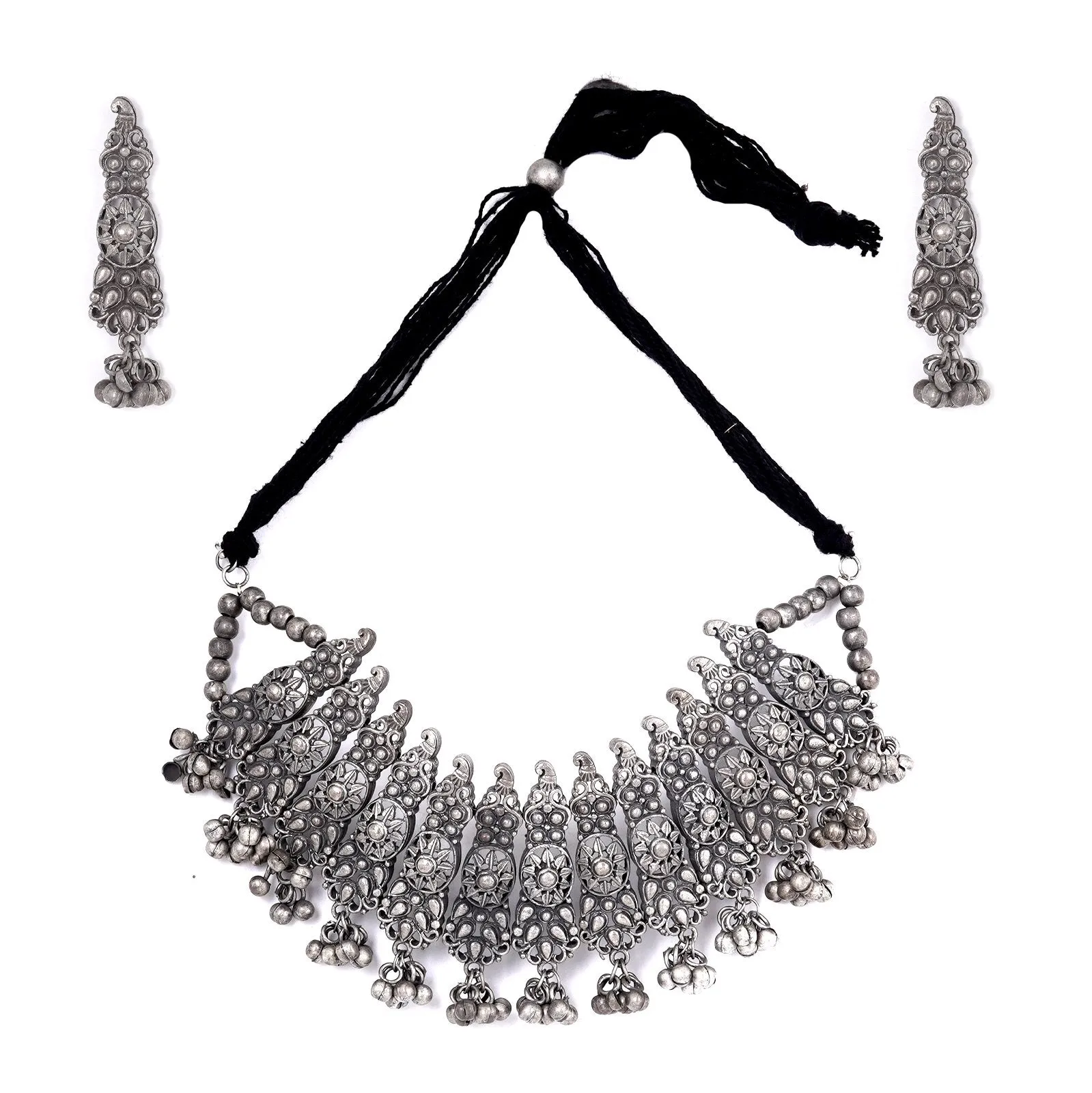 Teejh Sumira Silver Oxidised Jewelry  Gift Set