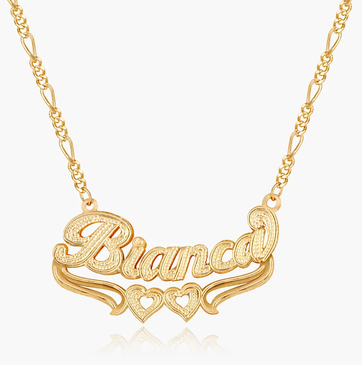 The Golden Double Plated Heart Name Necklace