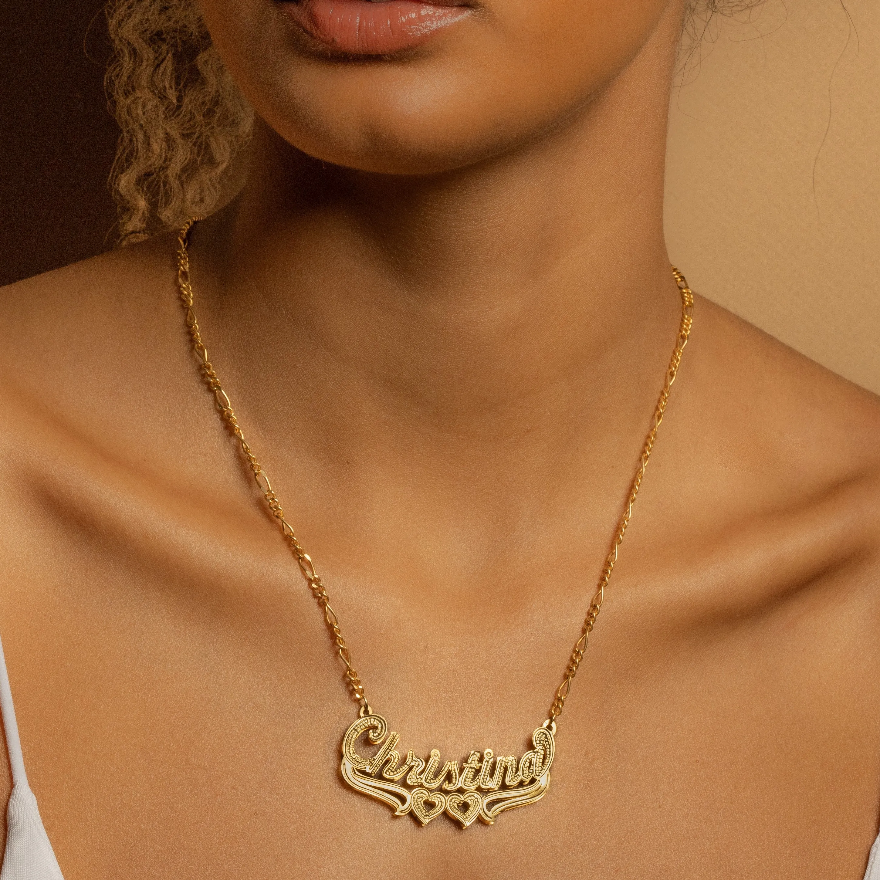 The Golden Double Plated Heart Name Necklace