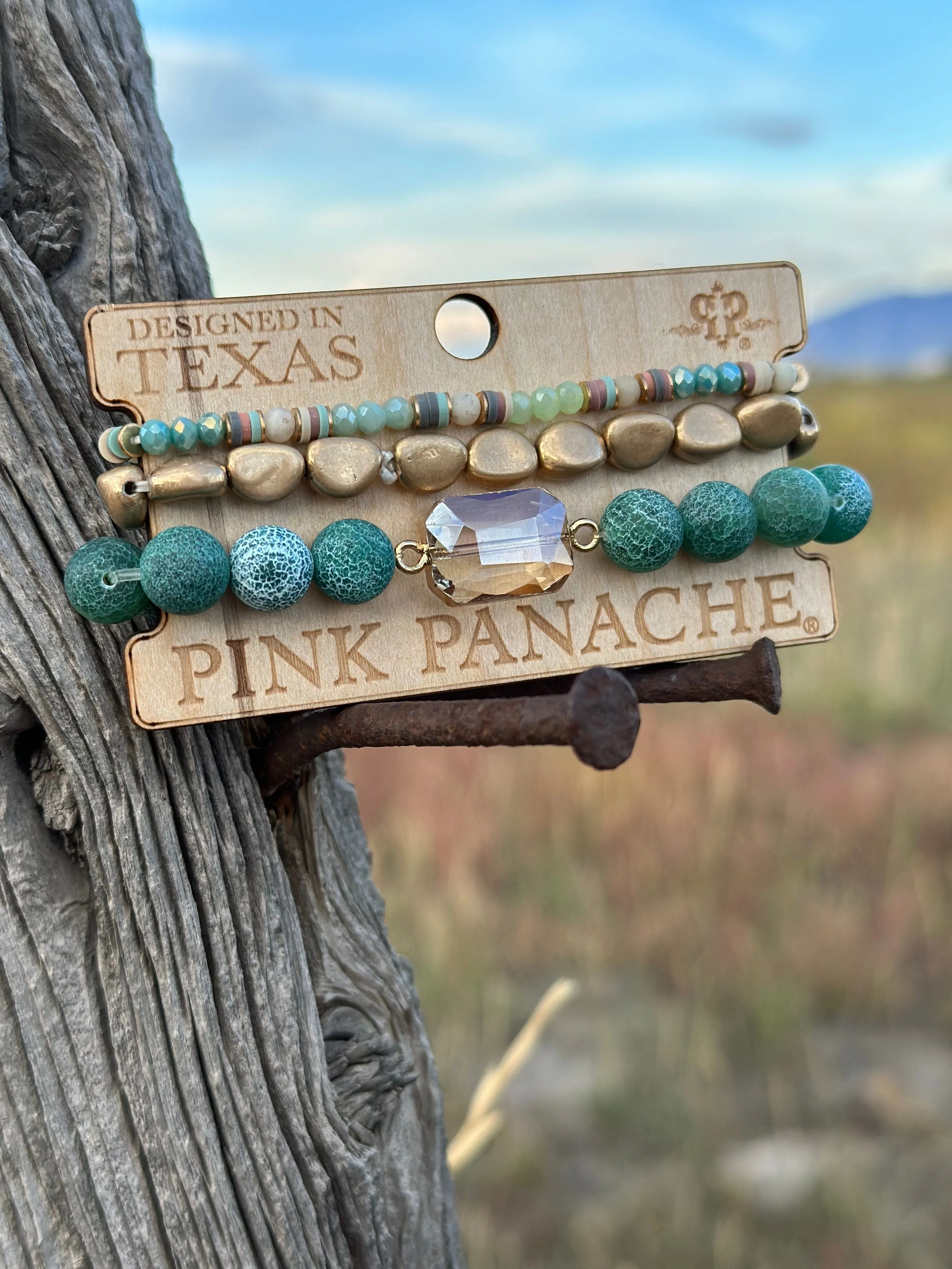 The Pink Panache Turquoise in The Fall Stack Bracelet Set