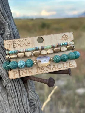 The Pink Panache Turquoise in The Fall Stack Bracelet Set