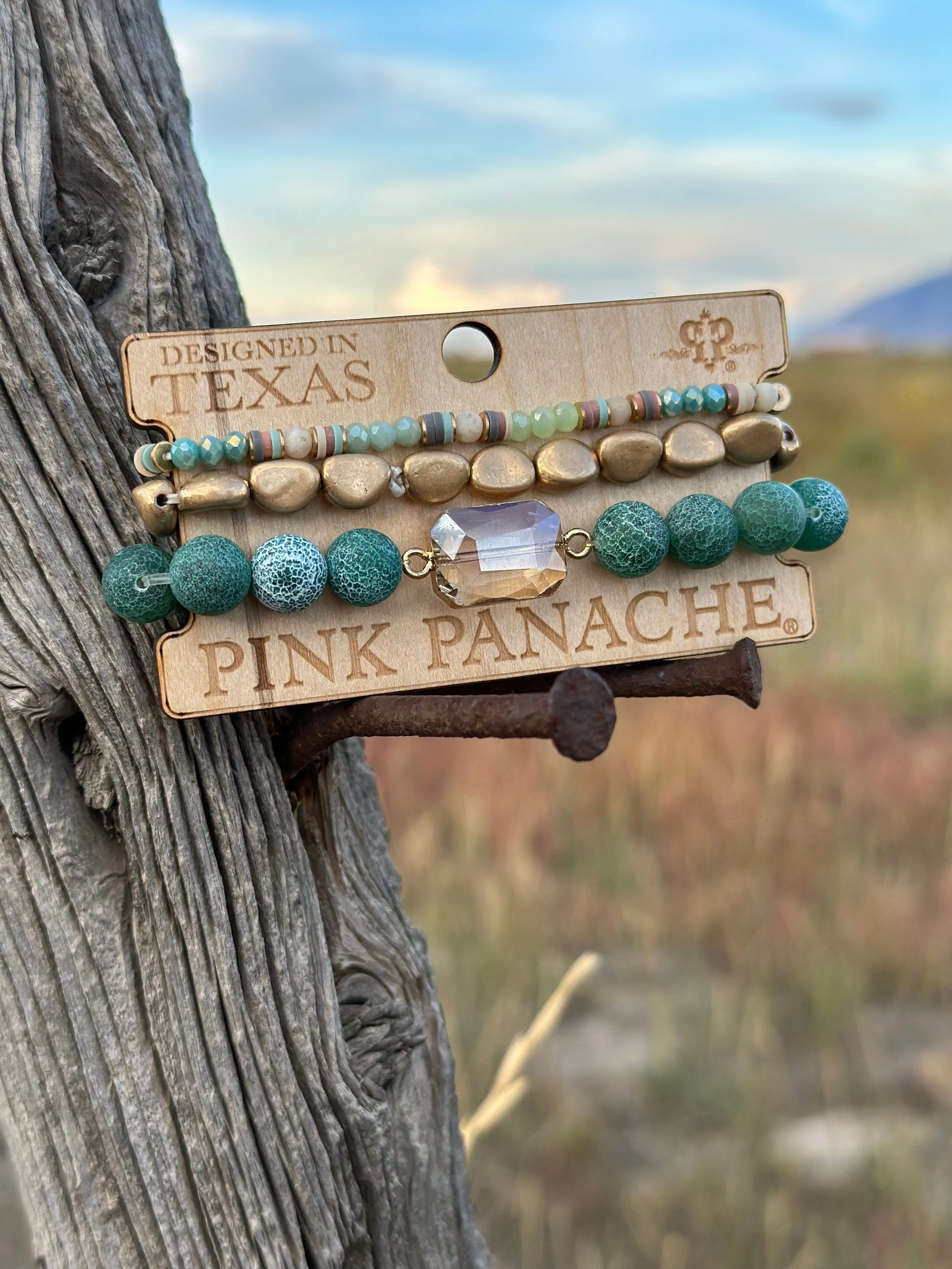 The Pink Panache Turquoise in The Fall Stack Bracelet Set