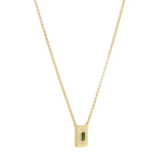 Tourmaline & Diamond Nugget Necklace