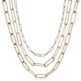 Triple Multi Layer Chain Necklace