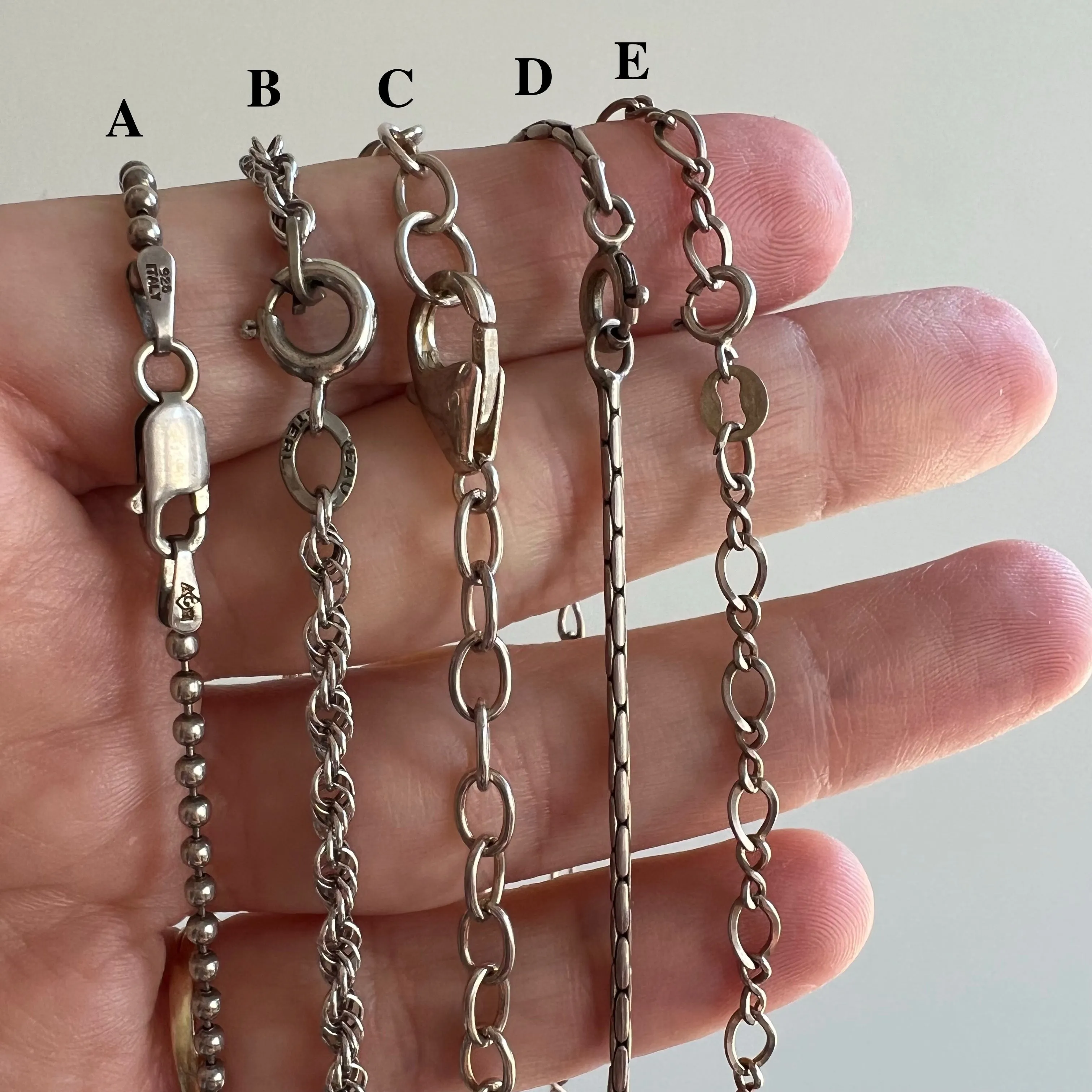 V I N T A G E // sterling silver pendant chains by price / $68 each