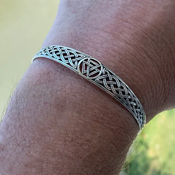 Valknut Bangle - Sterling Silver