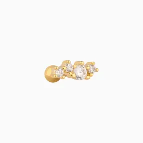 Wavy Gemstone Stud