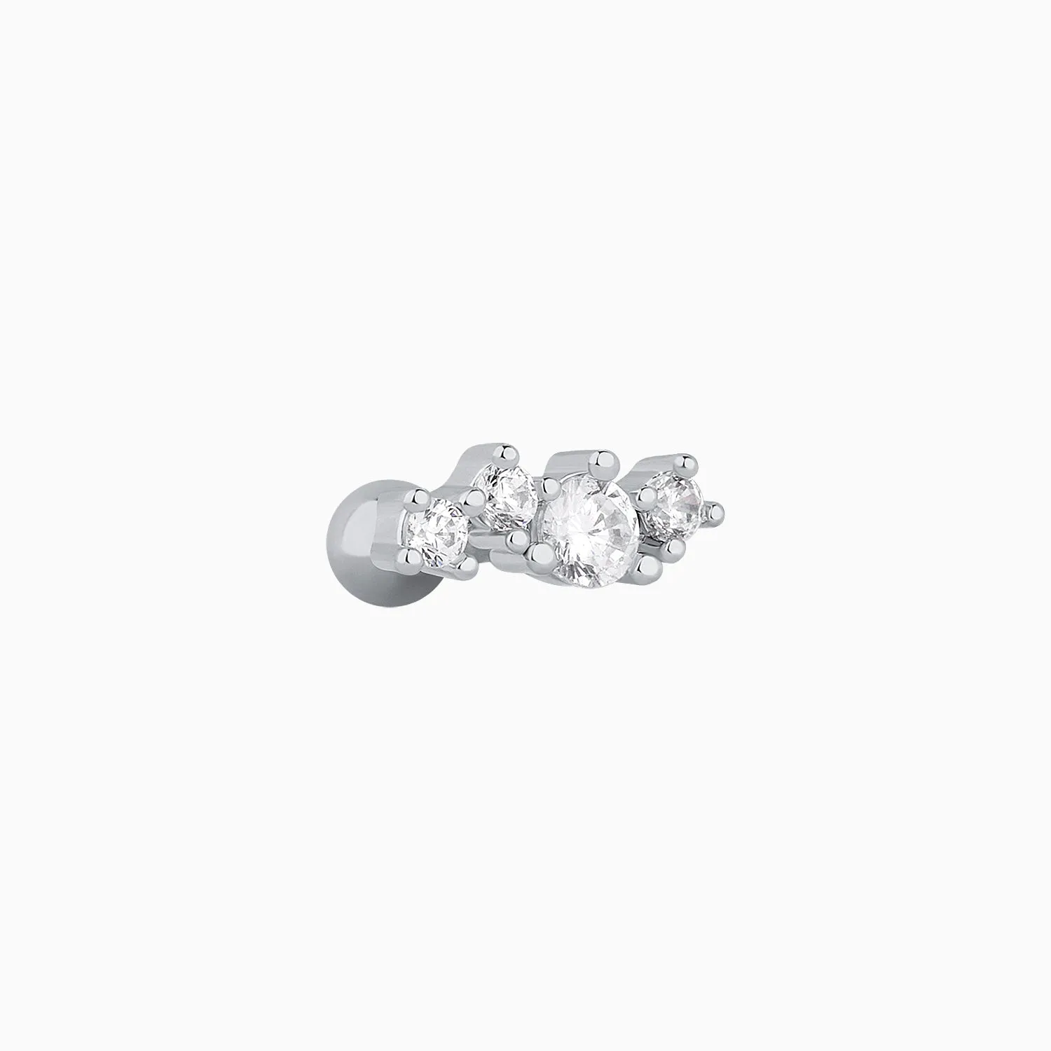 Wavy Gemstone Stud