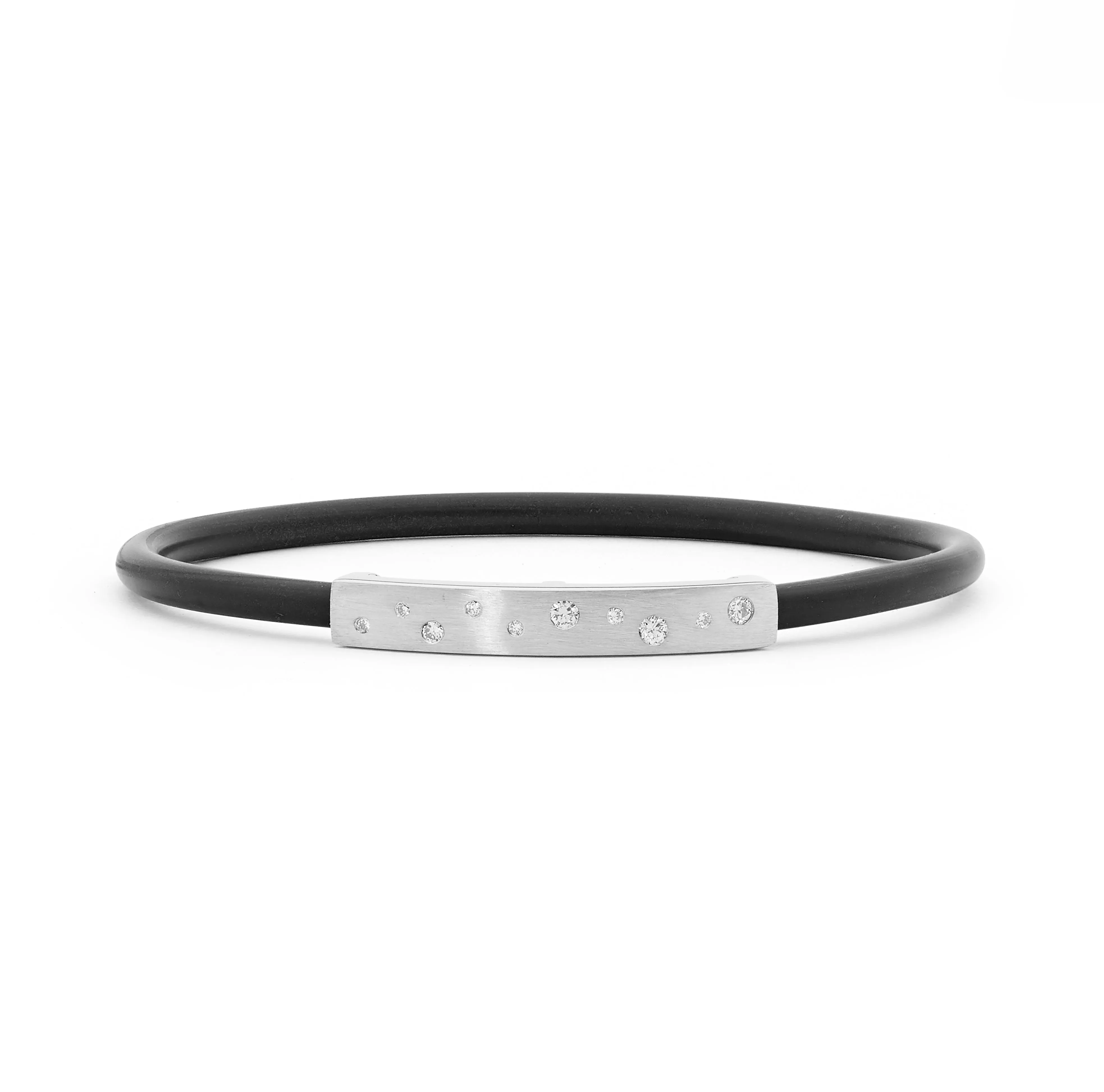 White Gold Diamond Neoprene Bangle