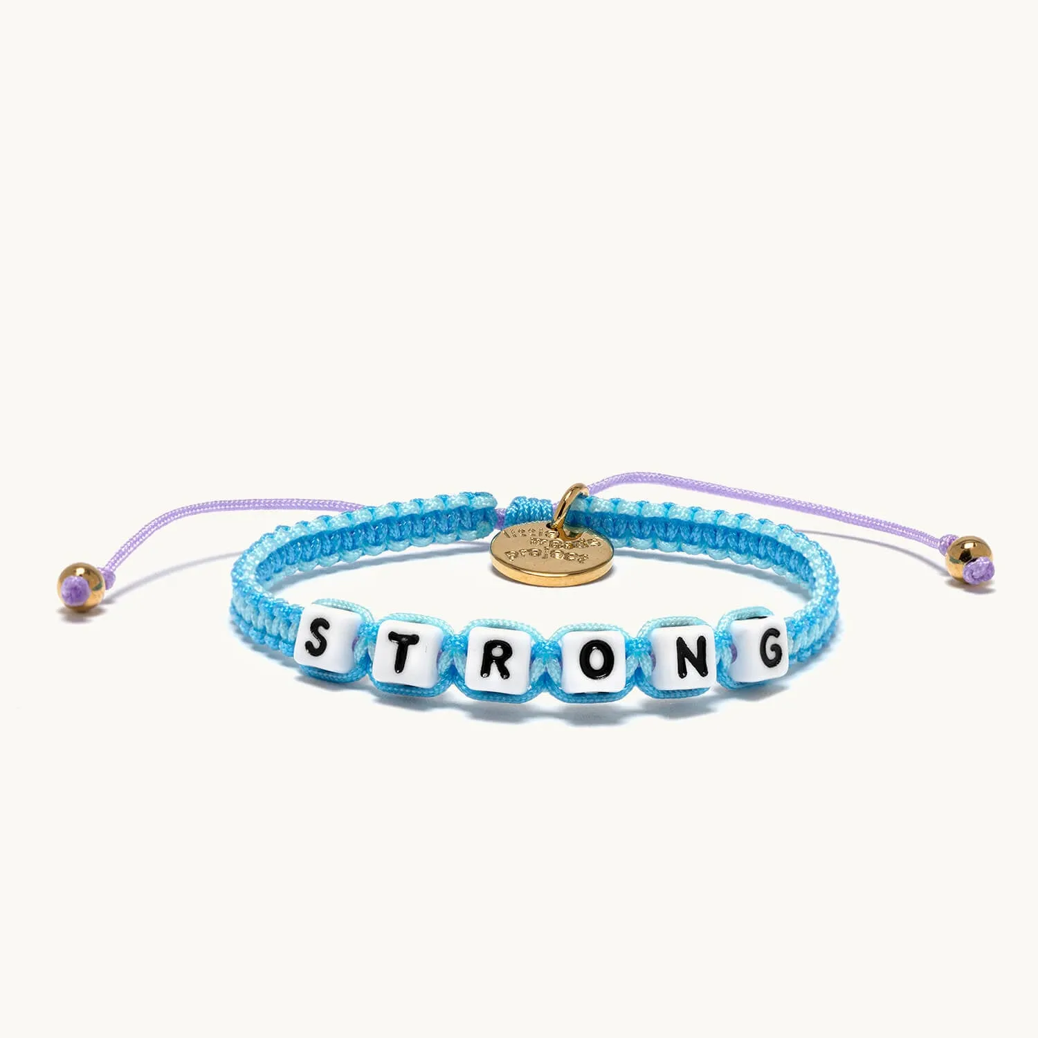 White Strong Little Words Project Trackable Bracelet S/M