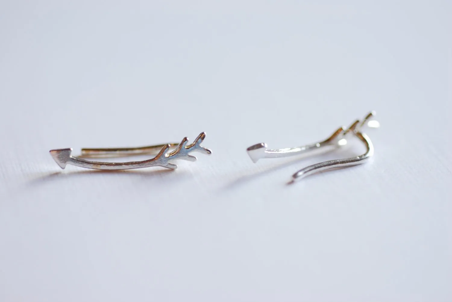 Wholesale Sterling Silver Arrow Earring Climber Ear Cuff- 925 Silver Arrow Earrings, Arrow Earring Crawler, Curved Arrow Earring, Ear Jacket, 281