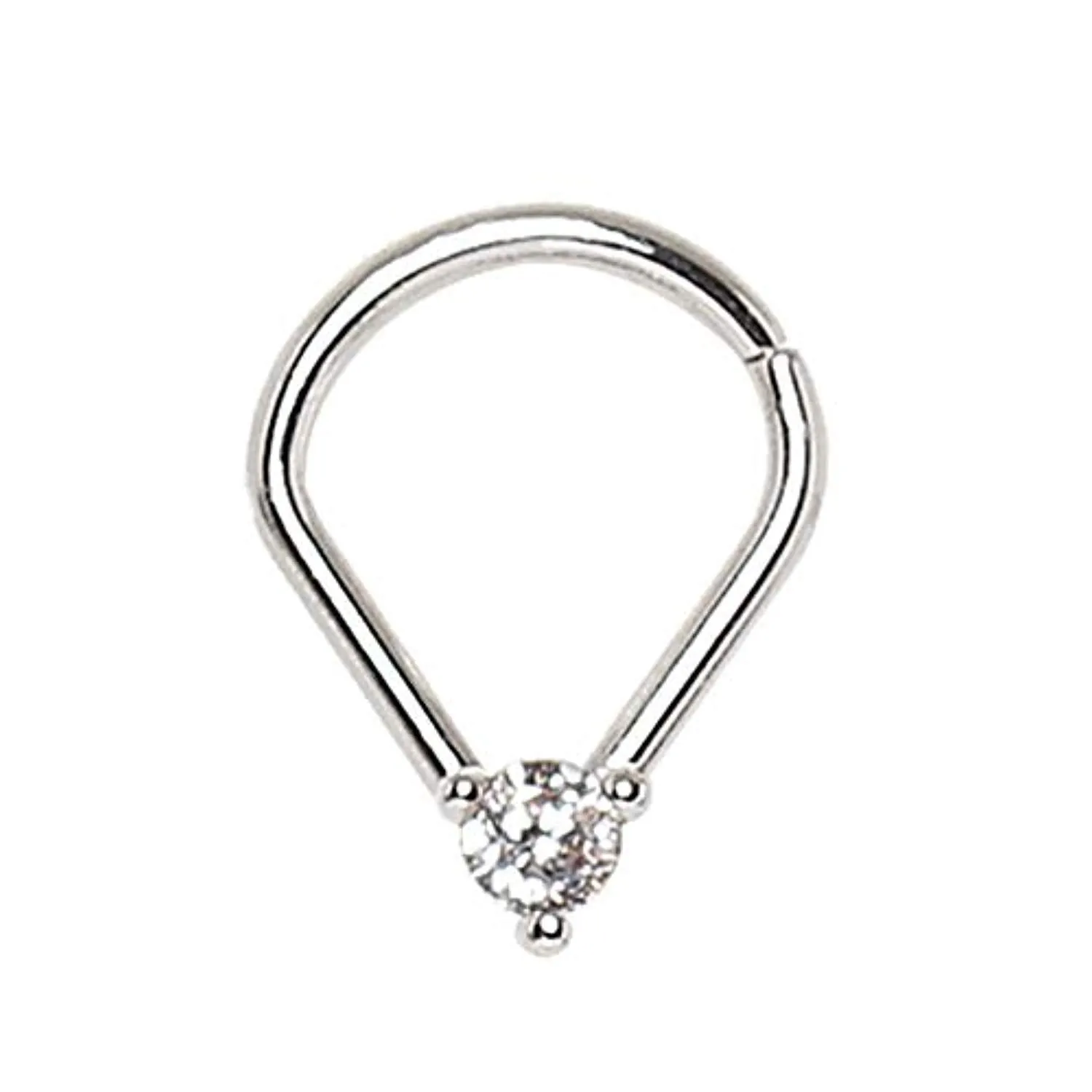 WildKlass 316L Stainless Steel Jeweled Teardrop Shaped Seamless Ring