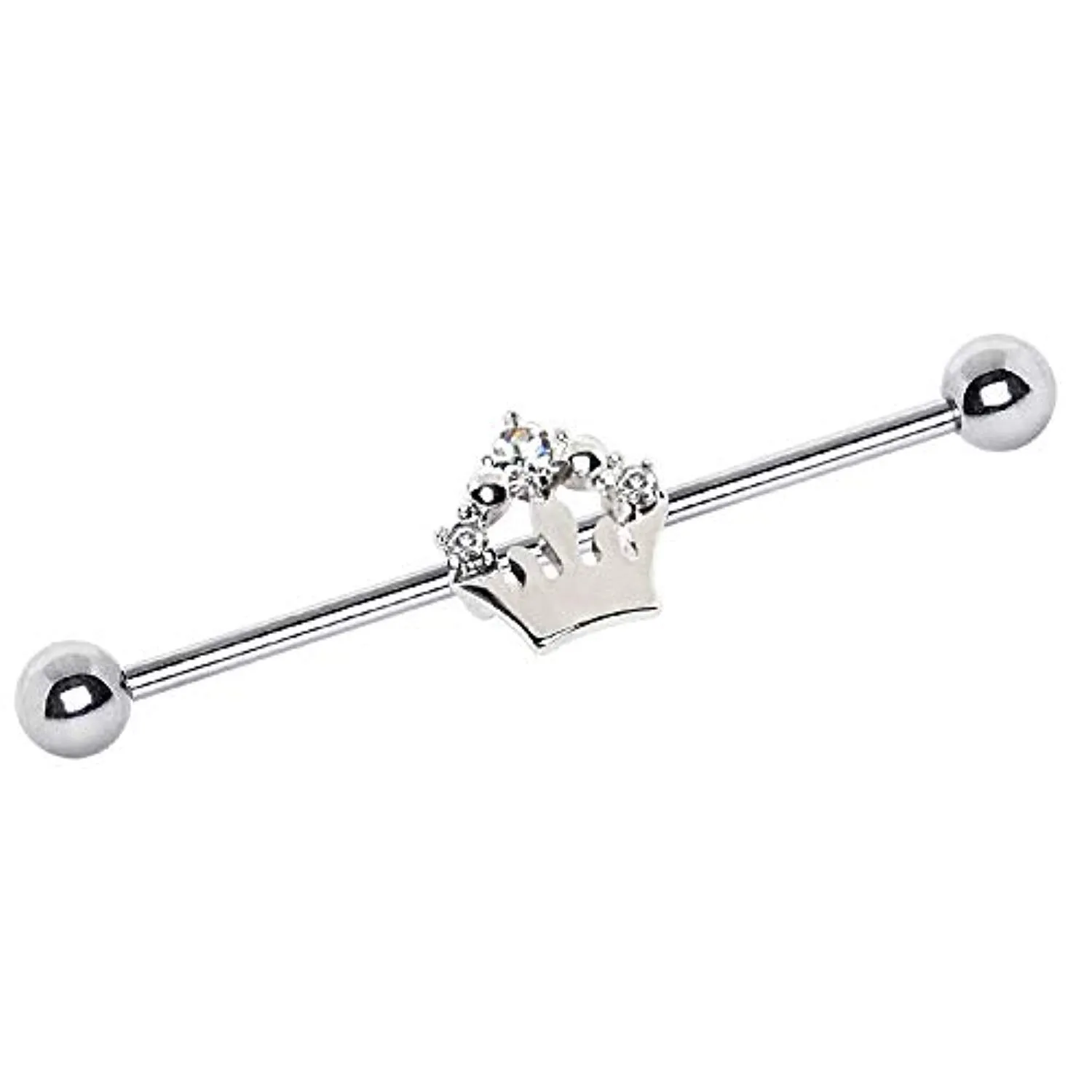 WildKlass 316L Stainless Steel Royal Crown Industrial Barbell