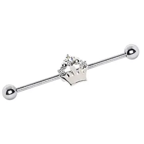 WildKlass 316L Stainless Steel Royal Crown Industrial Barbell