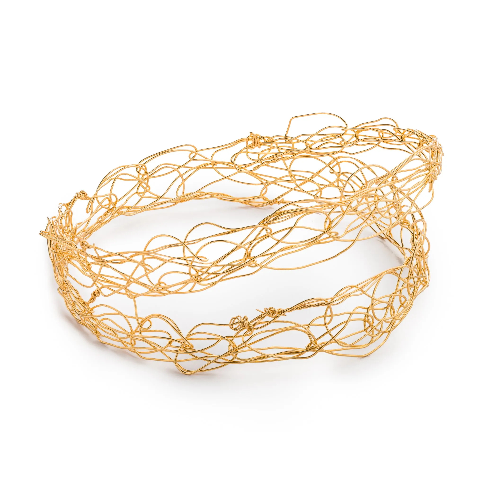 Woven Gold and Silver Bangle Bracelet