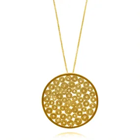 YARA GOLD MEDIUM PENDANT NECKLACE FILIGREE