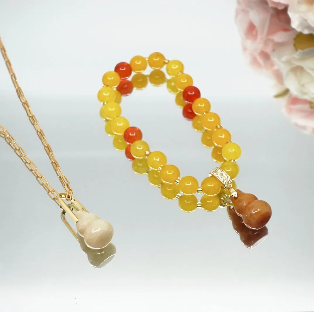 Yellow Jade Gourd Bracelet