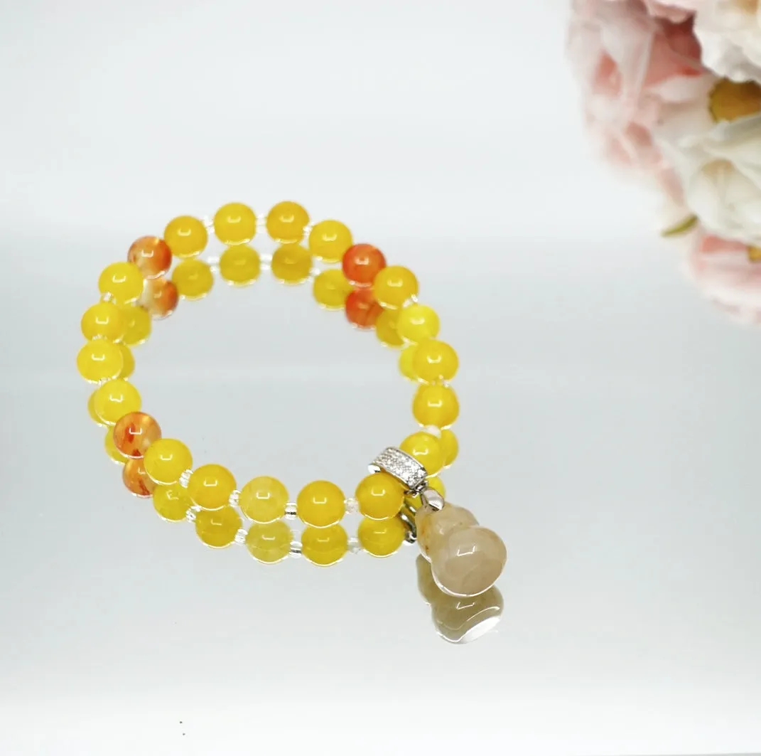 Yellow Jade Gourd Bracelet