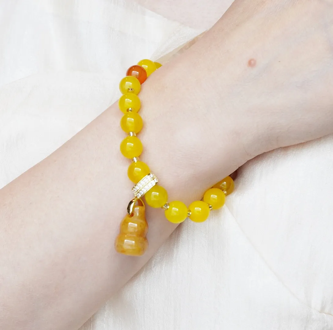 Yellow Jade Gourd Bracelet