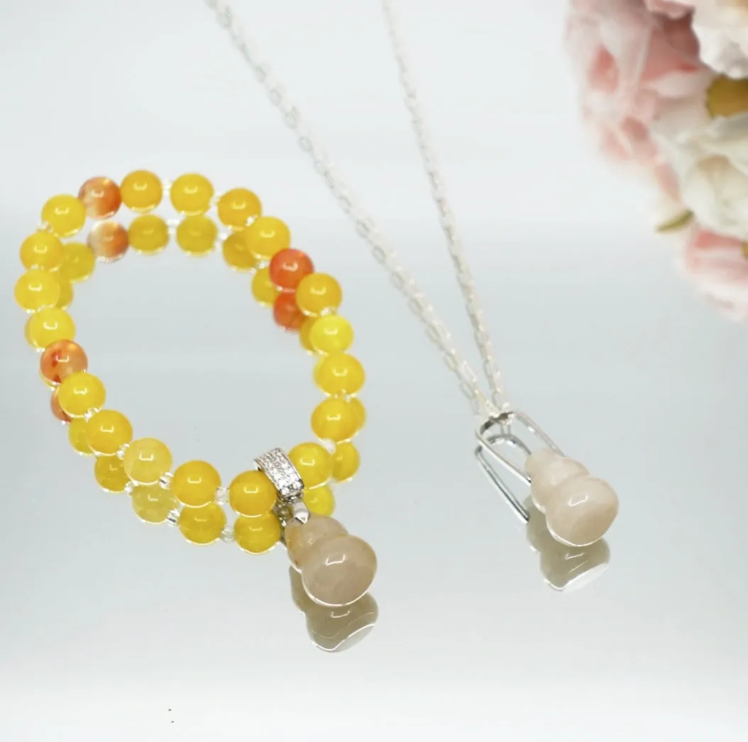 Yellow Jade Gourd Bracelet