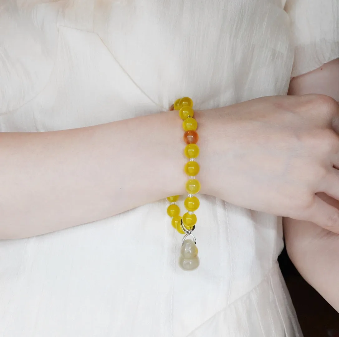 Yellow Jade Gourd Bracelet