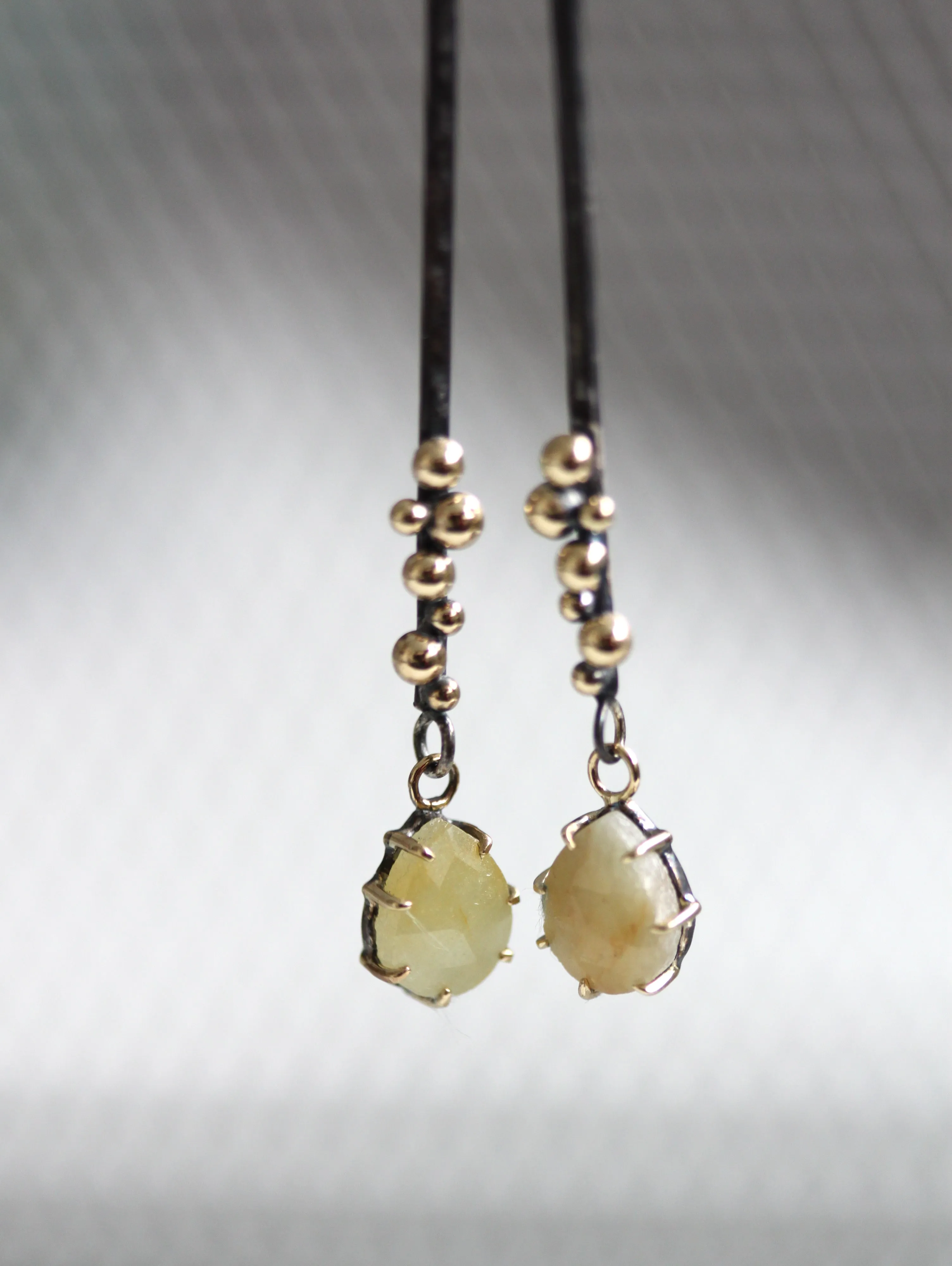 Yellow Sapphire Stick Earrings