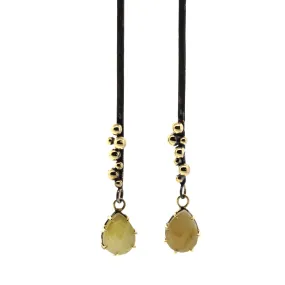 Yellow Sapphire Stick Earrings