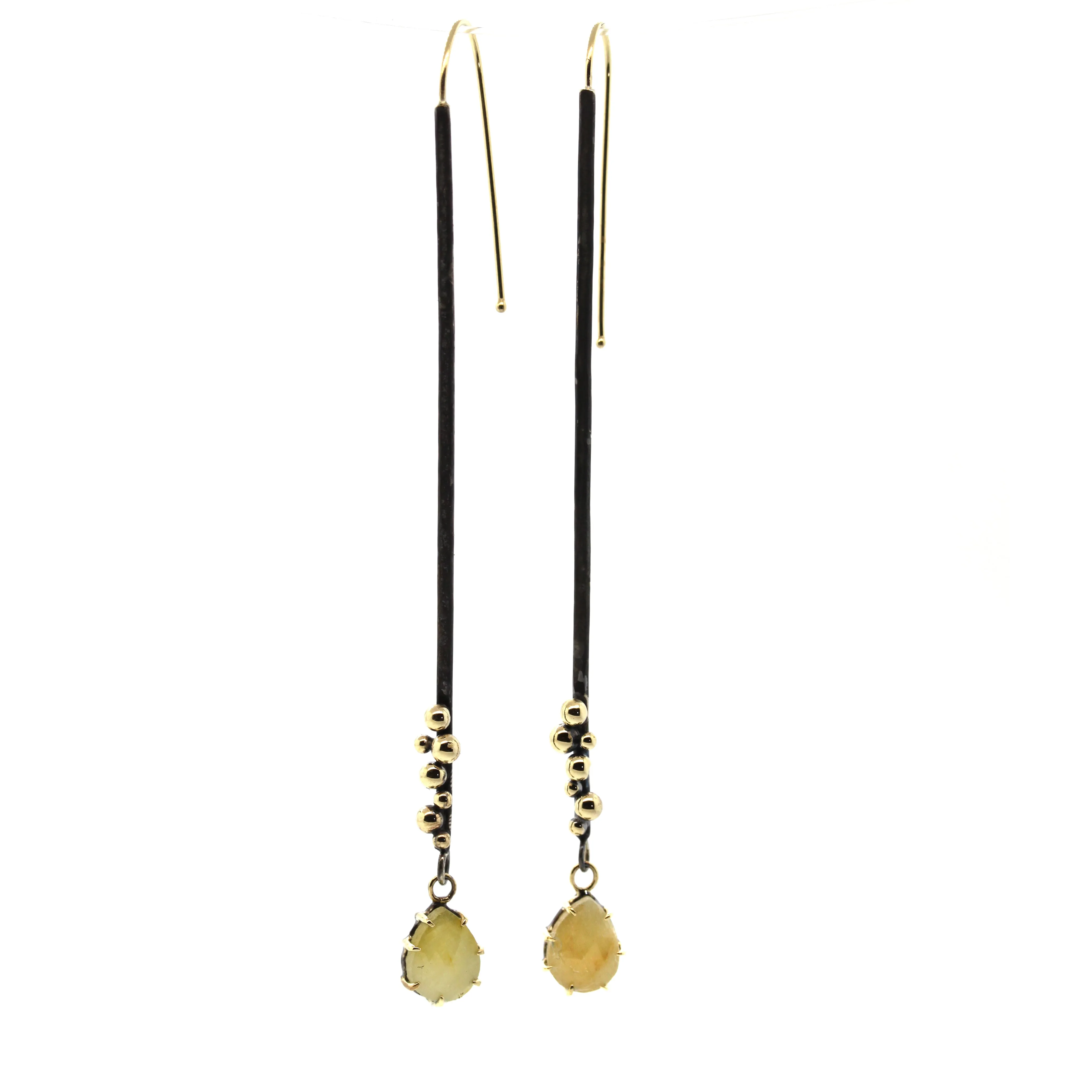 Yellow Sapphire Stick Earrings